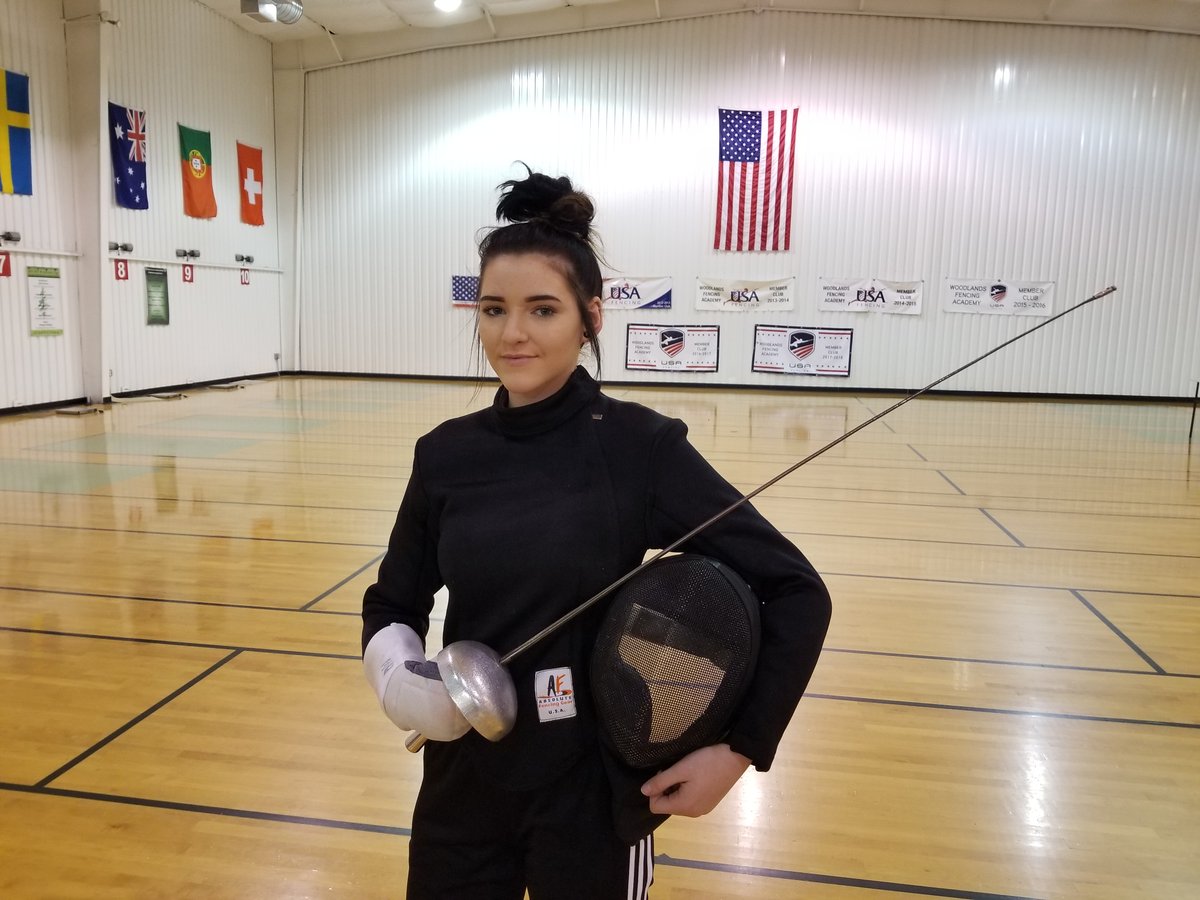 Competitive fencers training